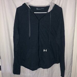 Under Armor Dark Gray Loose Fit Size Large workout zip up